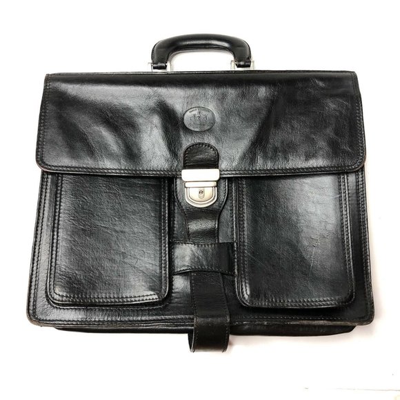 paolo giannini Other - Vintage Paolo Giannini Black Leather Briefcase